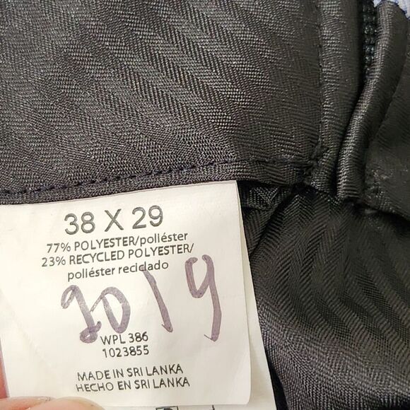 Haggar Dress Pants For Mens Size 38x29 Blue Navy Flat Front - Picture 14 of 15